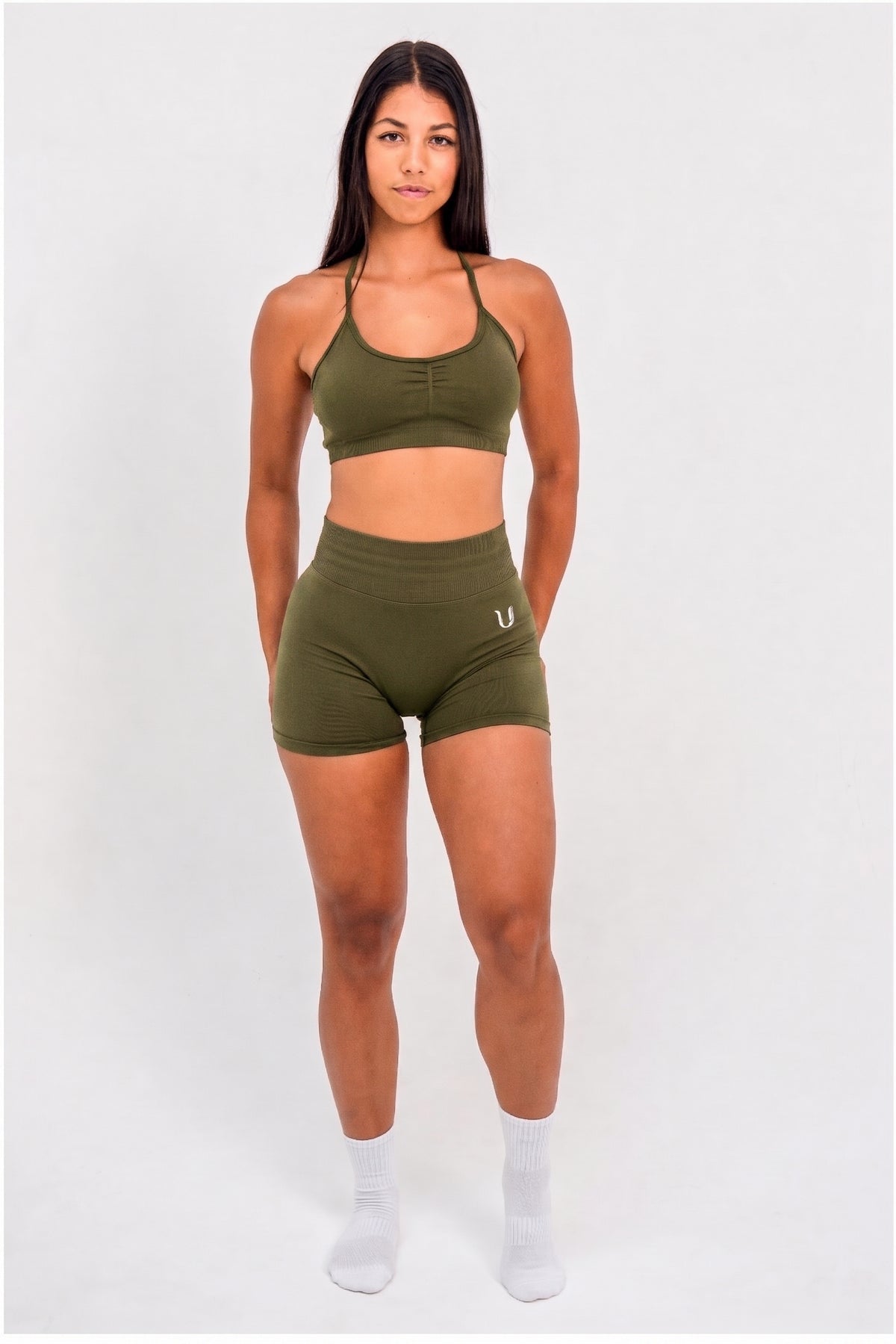 Luna | Premium Seamless Scrunch Short - Green
