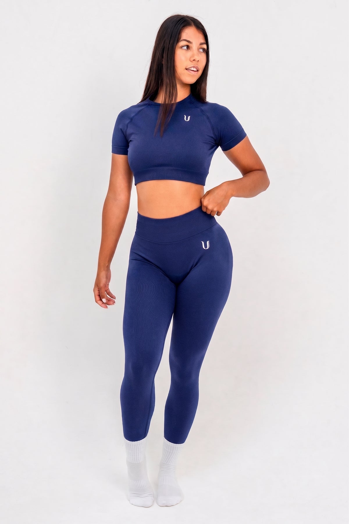 Luna | Premium Seamless Crop Top - Dark Blue