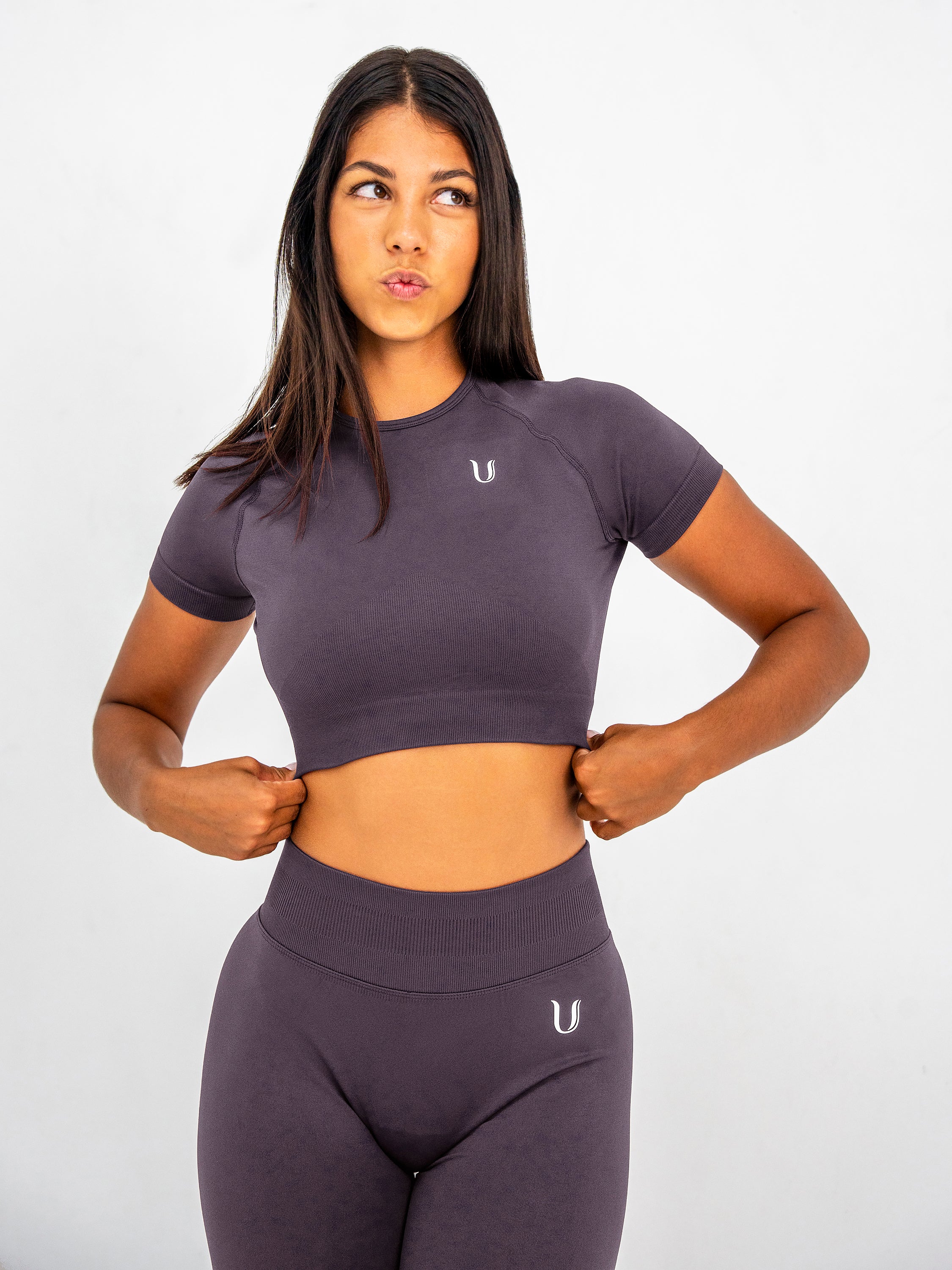 Luna | Premium Seamless Crop Top - Dusty Purple