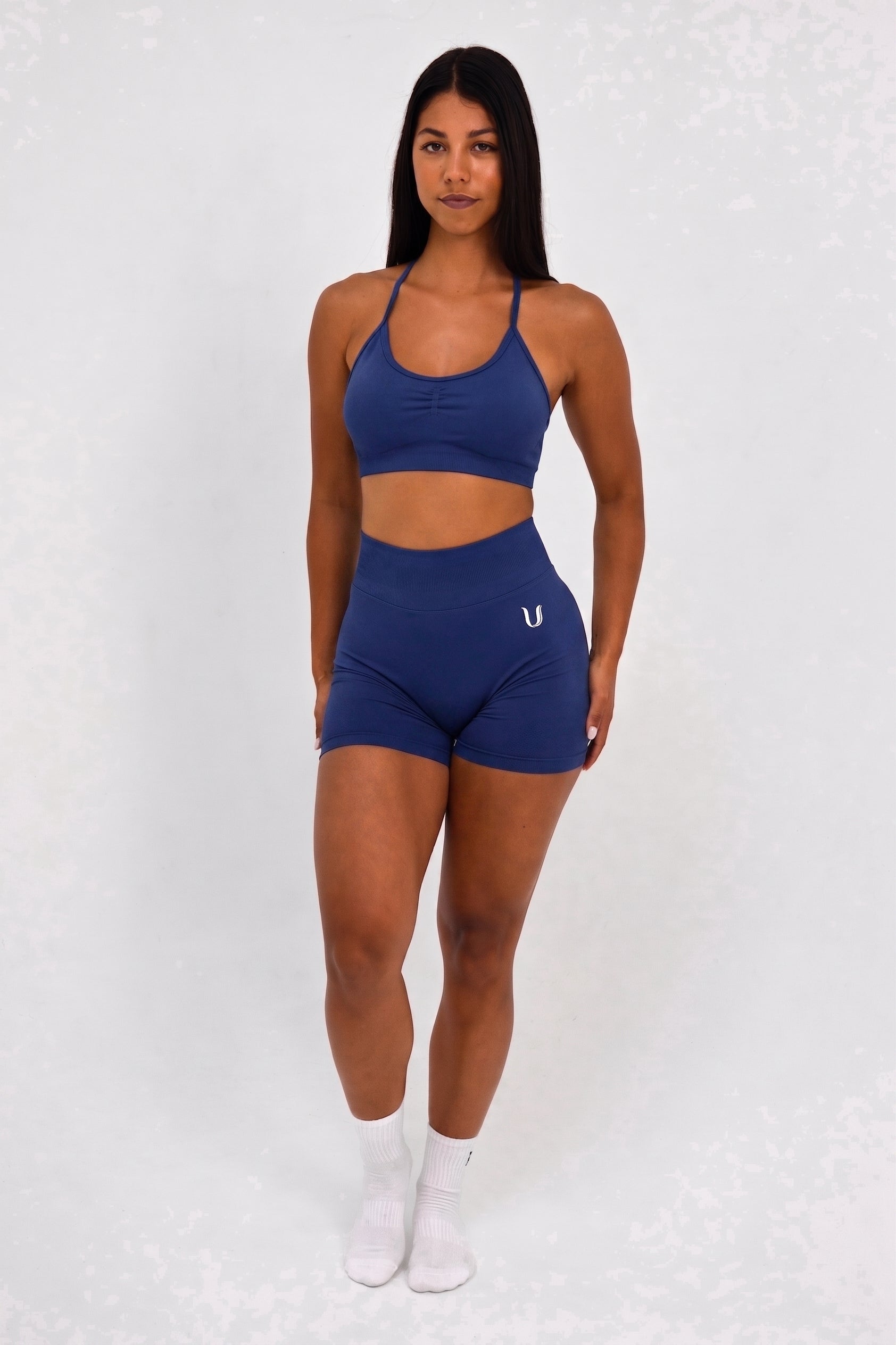 Luna | Premium Seamless Scrunch Short - Donker Blauw