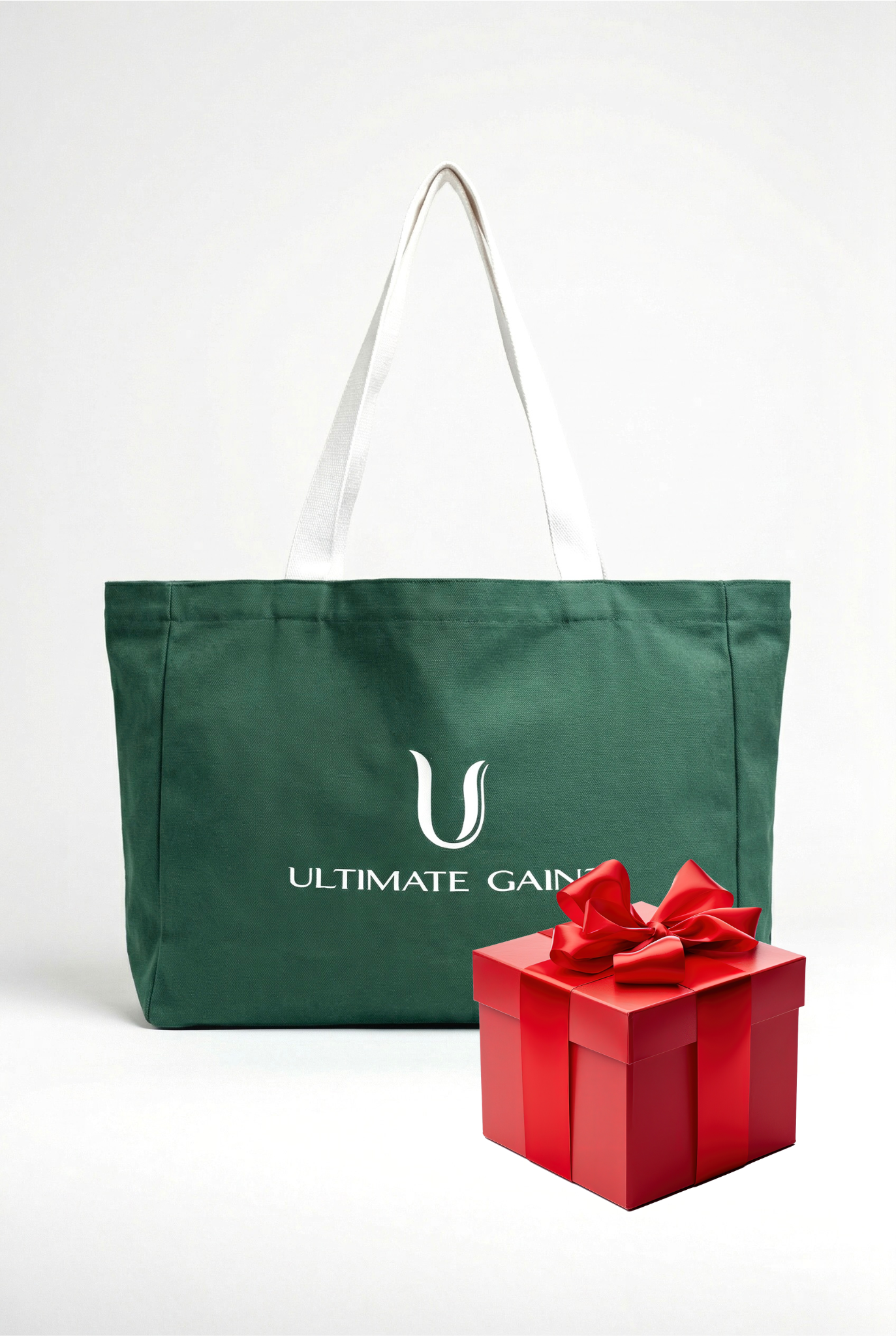Ultimate Gainz Signature Tote Bag + 1 Pair of Socks – Forest Green