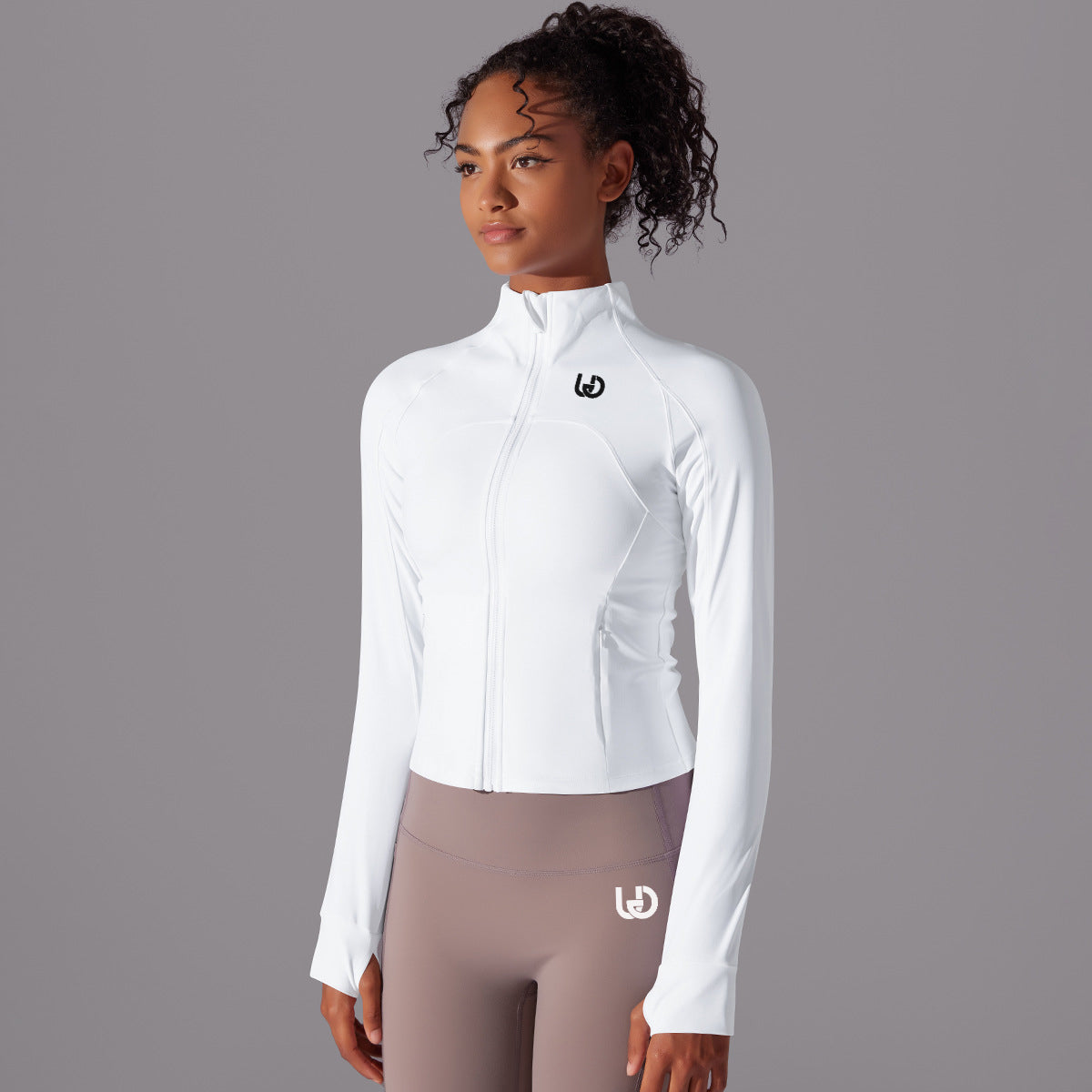 Chloe | Performance Zipper Jacket - White