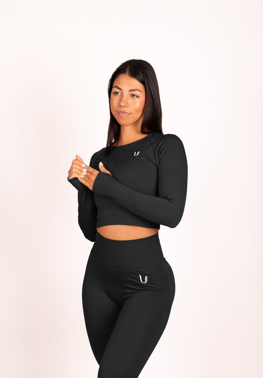 Leonie | Long Sleeve Top - Black