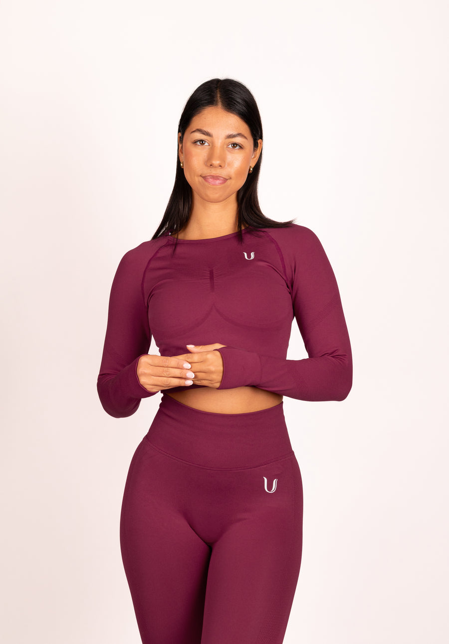 Leonie | Long Sleeve Top - Wine Red