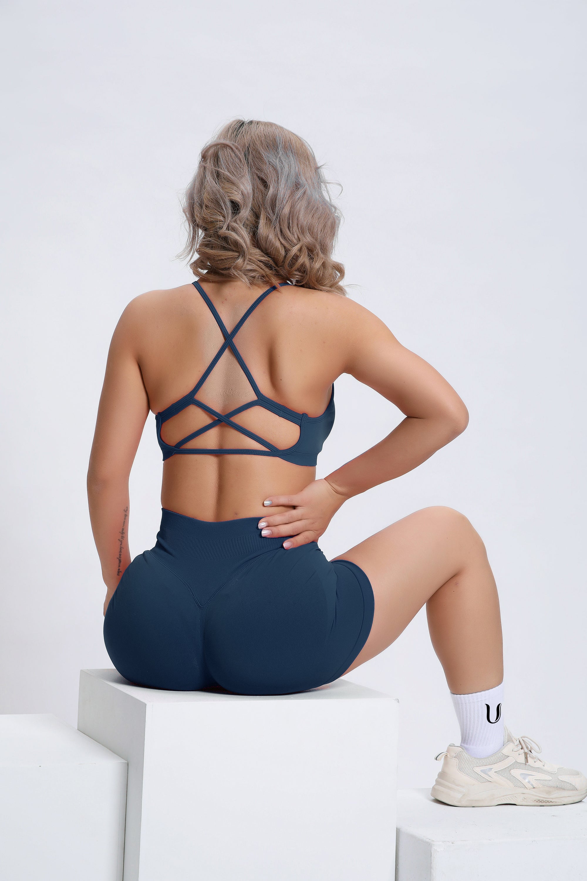 Joy | Sculpt Shorts with Scrunch – Dark Blue