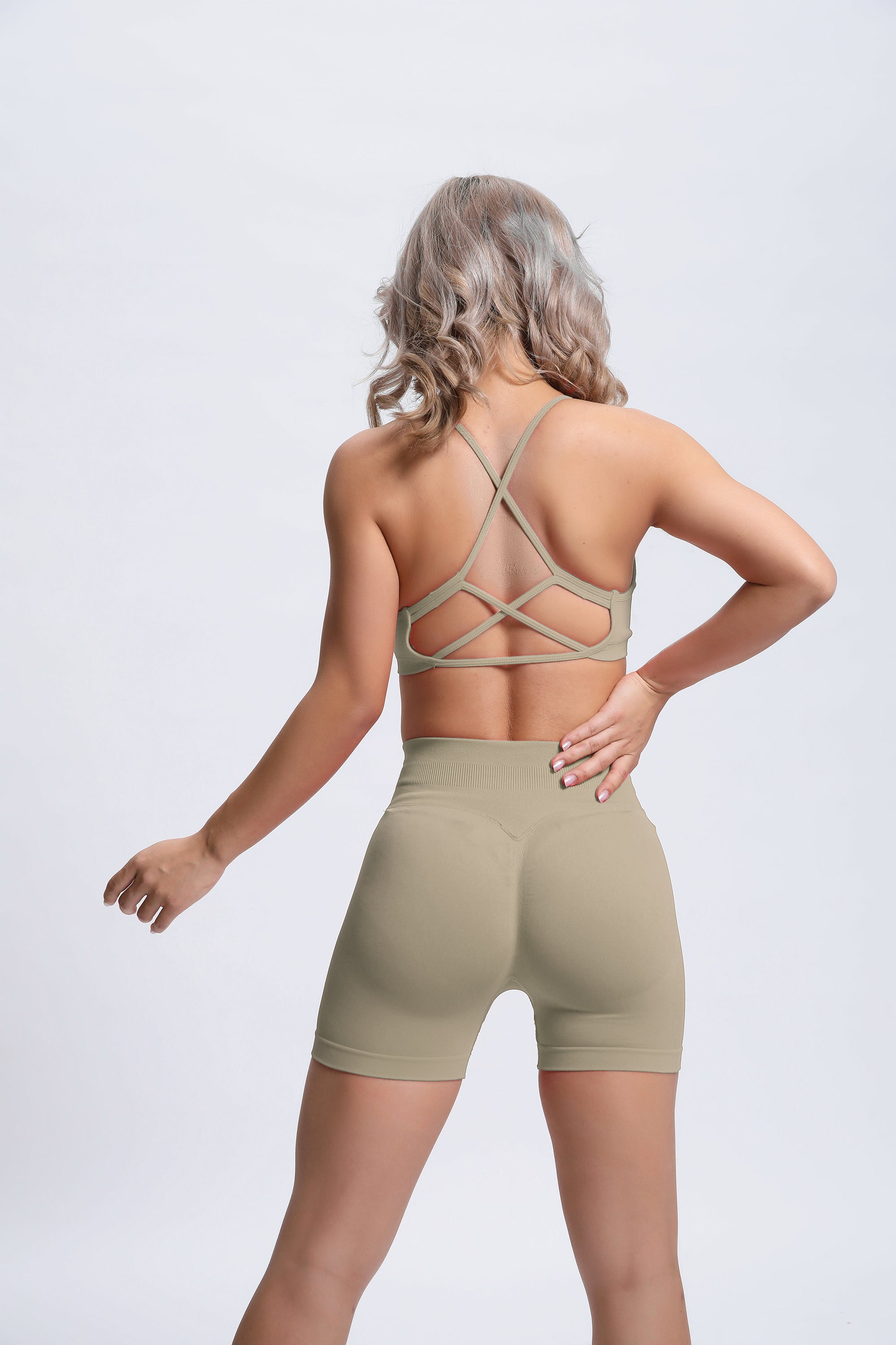 Joy | Crossback Sports Bra – Beige