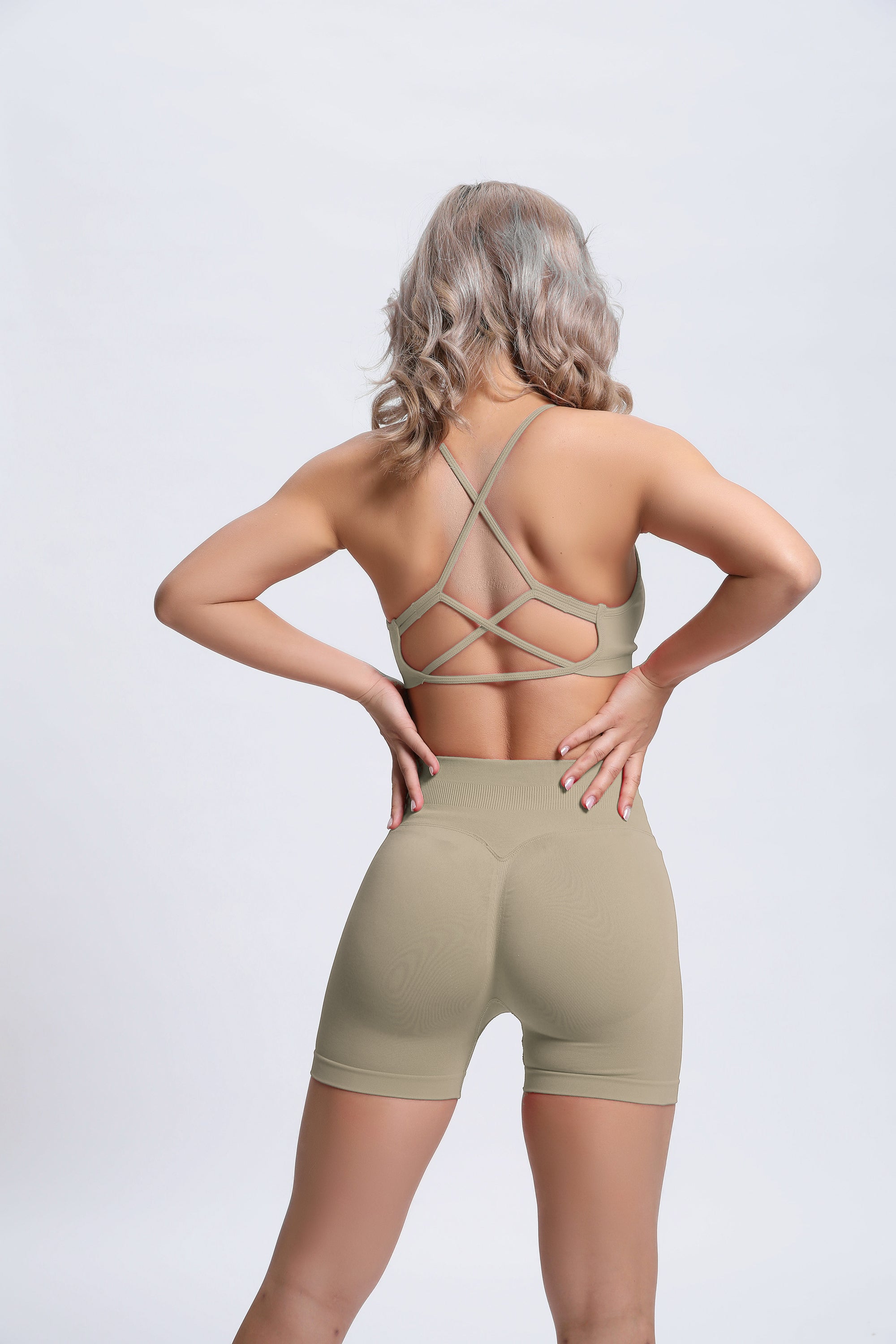 Joy | Crossback Sports Bra – Beige