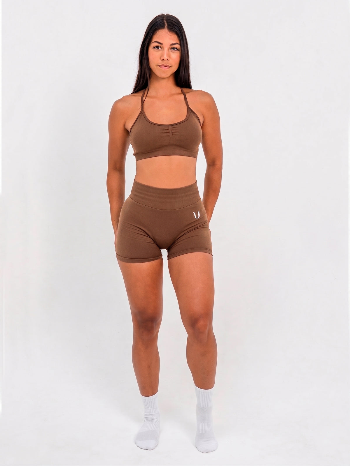 Luna | Premium Seamless Scrunch Short - Brown