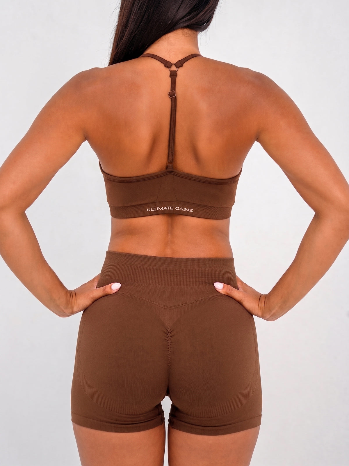Luna | Premium Seamless Scrunch Short - Brown