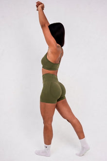 Luna | Premium Seamless Scrunch Short - Groen