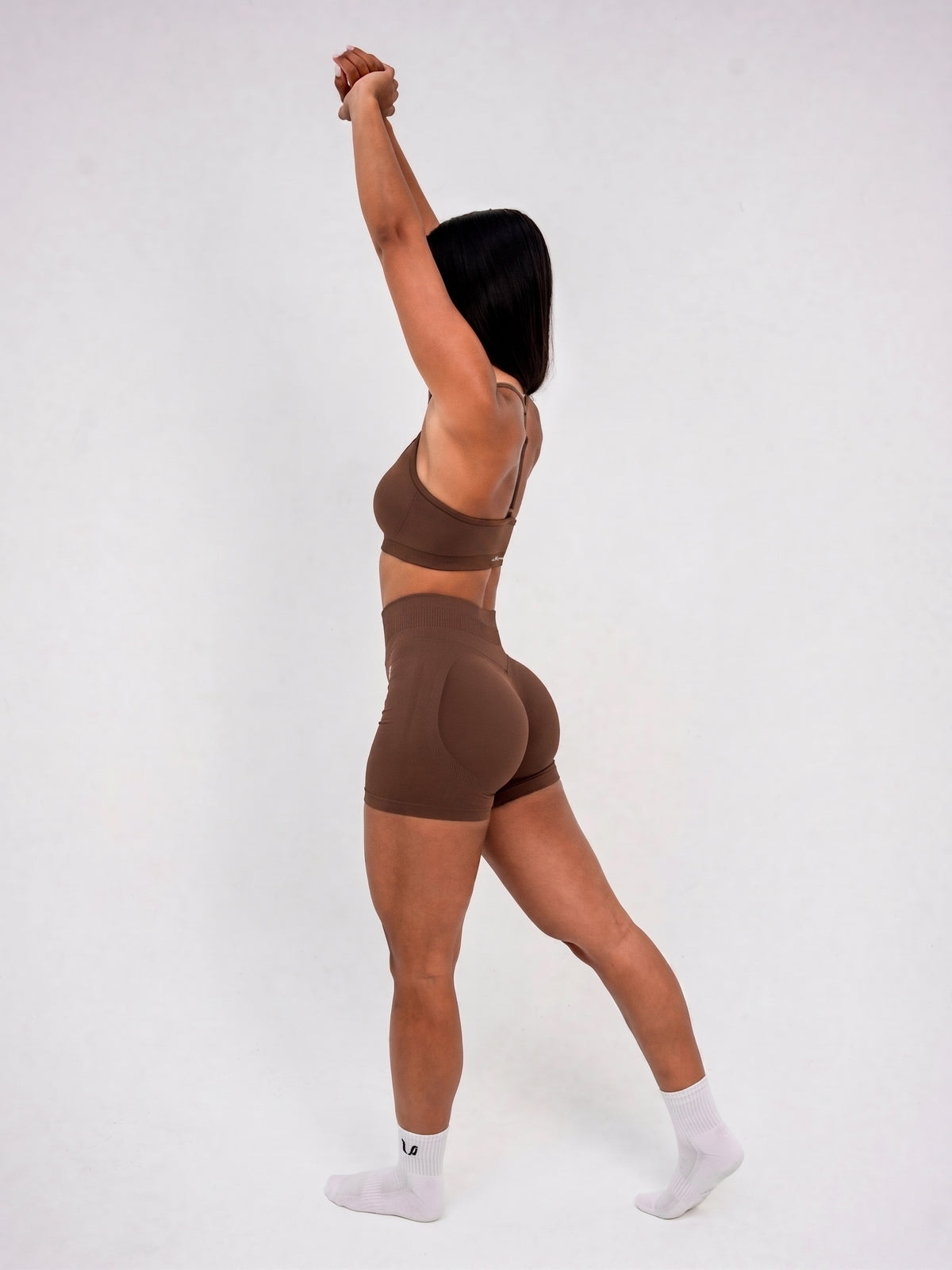 Luna | Premium Seamless Scrunch Short - Brown