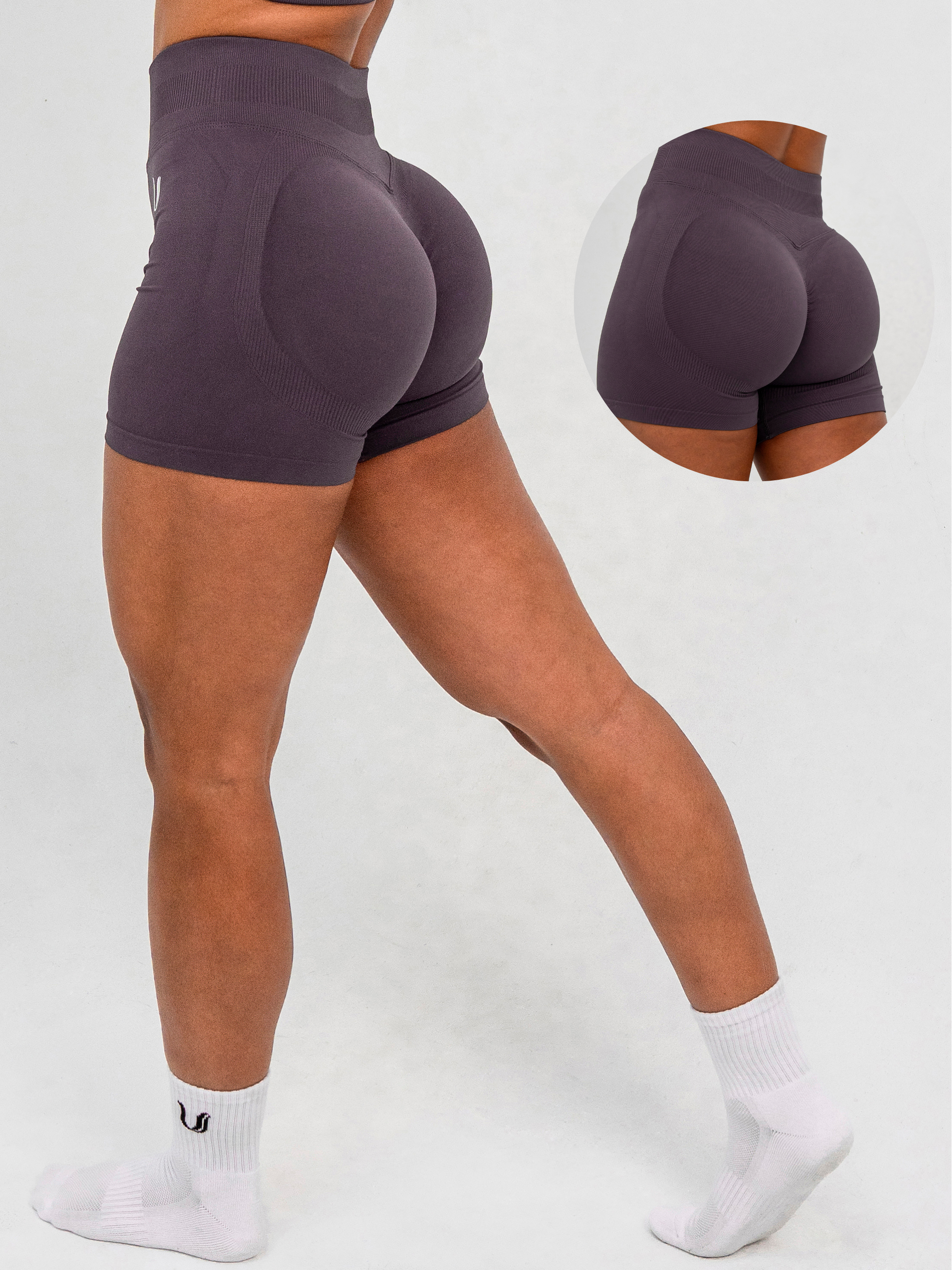 Luna | Premium Seamless Scrunch Short - Dusty Purple