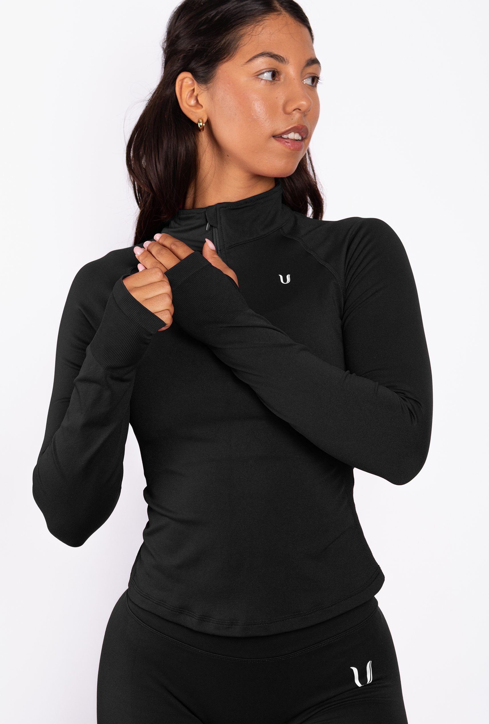 Beau | Half Zip Long Sleeve Top Red