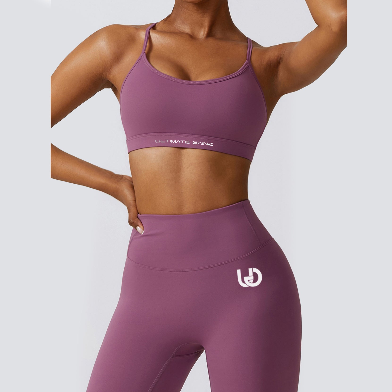  Hailey Set | Seamless Top Legging - LightPurple