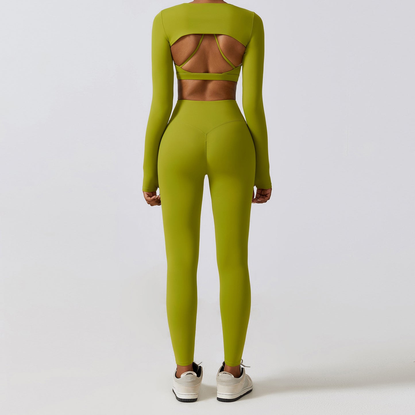 Hailey | Long Sleeve Crop Top - Green