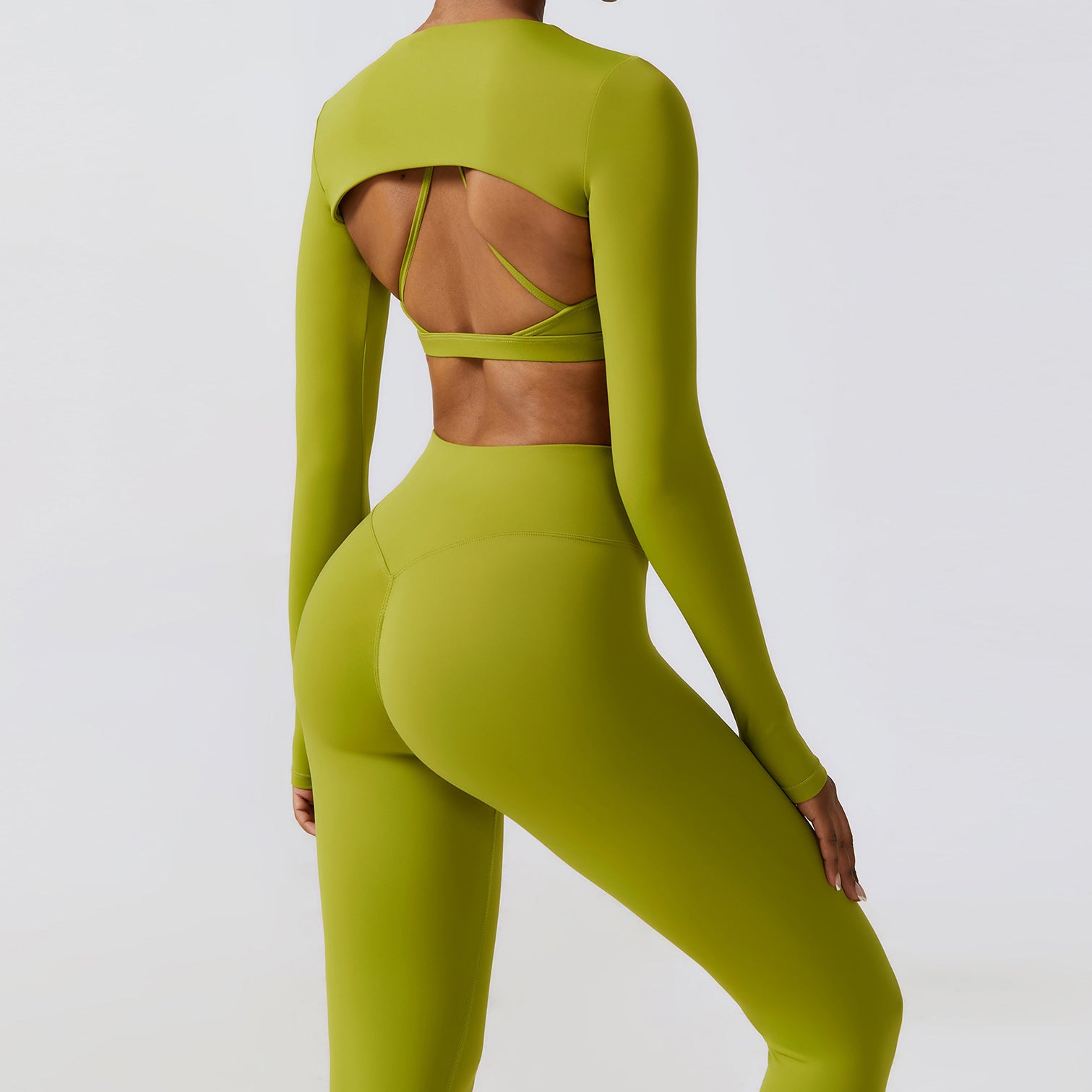 Hailey | Long Sleeve Crop Top - Green