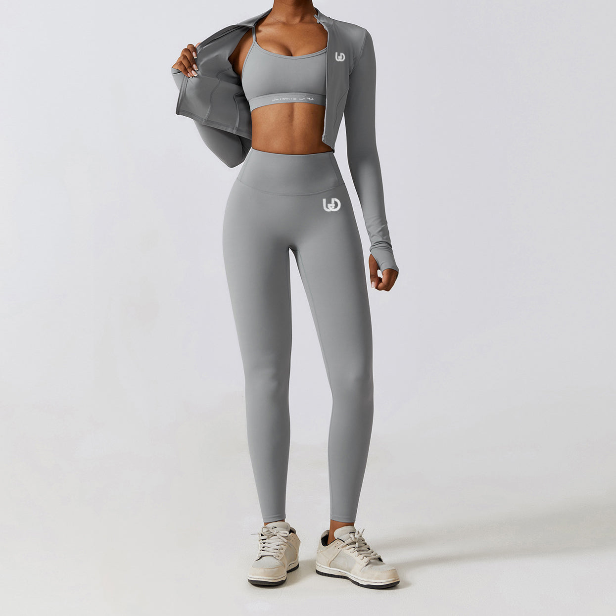 Hailey Set | Long Arm Top Legging - LighGrey