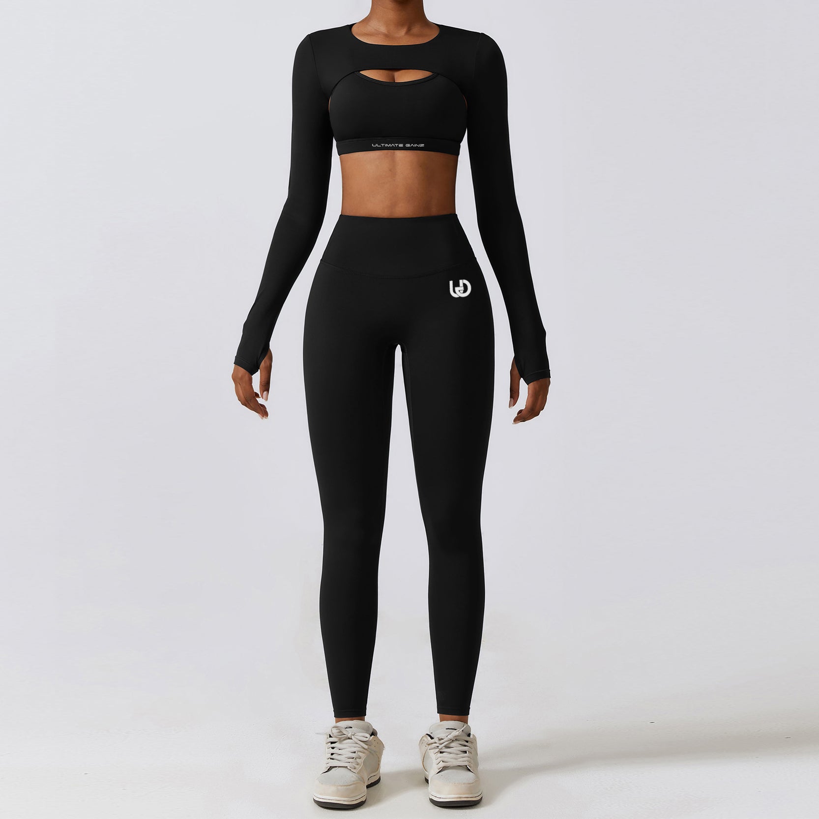 Hailey | Long Sleeve Crop Top - Black