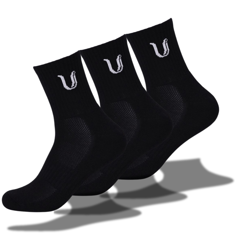Ultimate Gainz - Performance Socks Unisex - White 3 Pairs