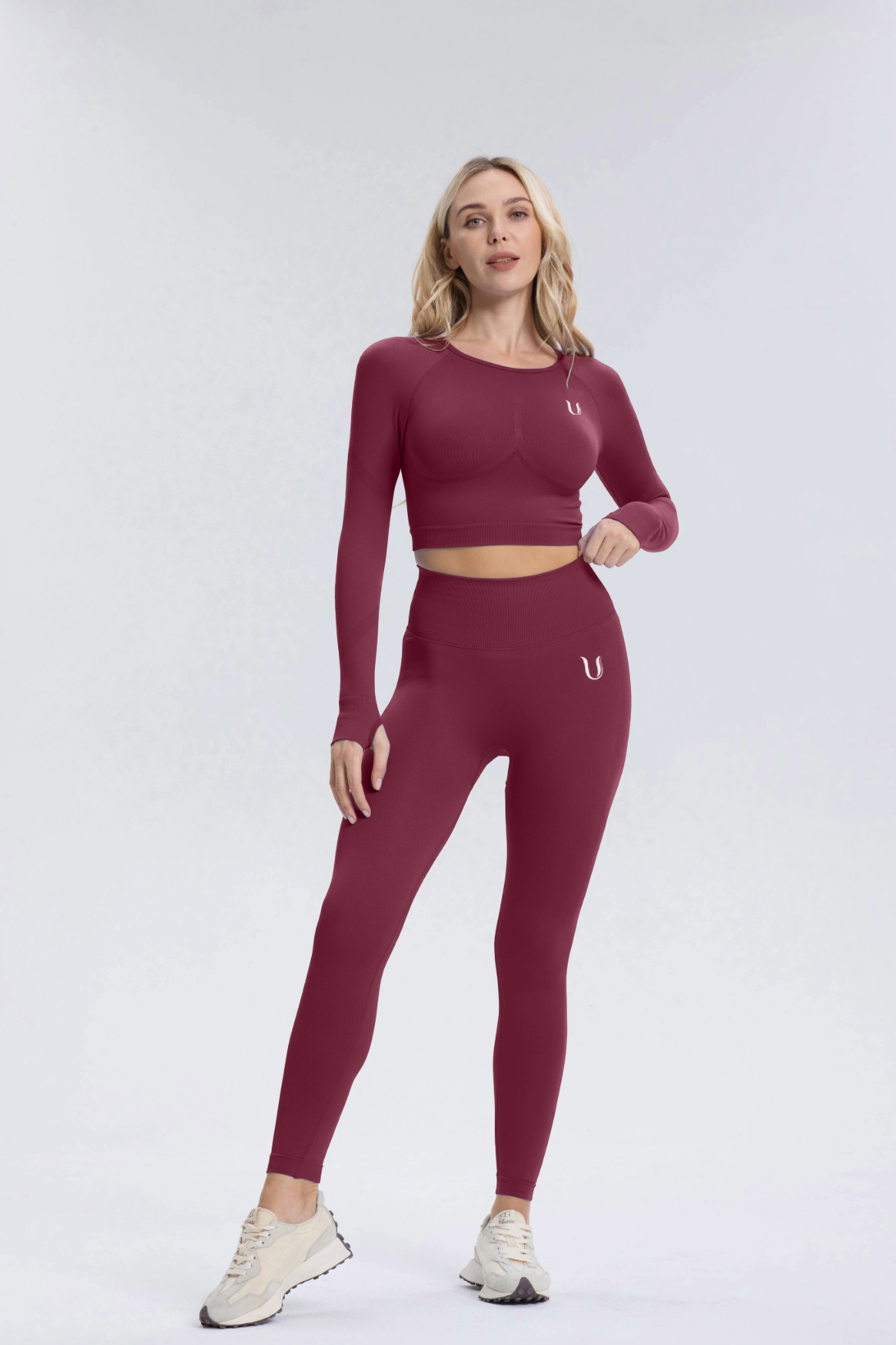 Leonie | Premium Scrunch Legging - WineRed