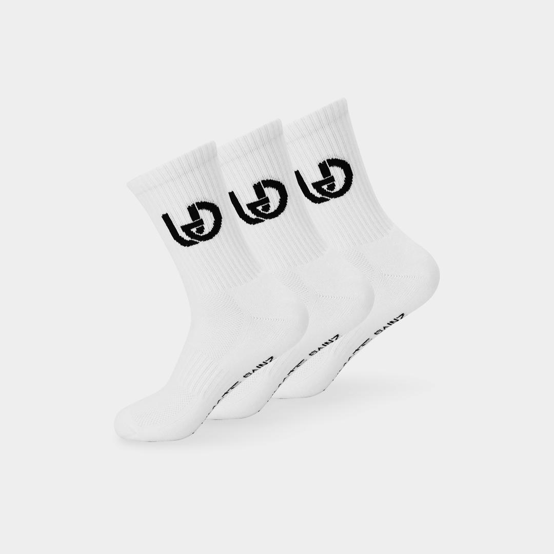 Ultimate Gainz - Performance Socks Unisex - White 1 Pair